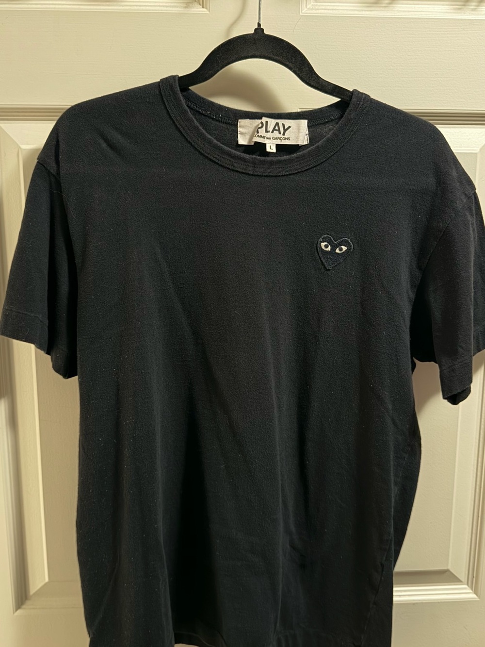 Comme des Garcons PLAY Black Short-Sleeve T-Shirt with Heart Patch